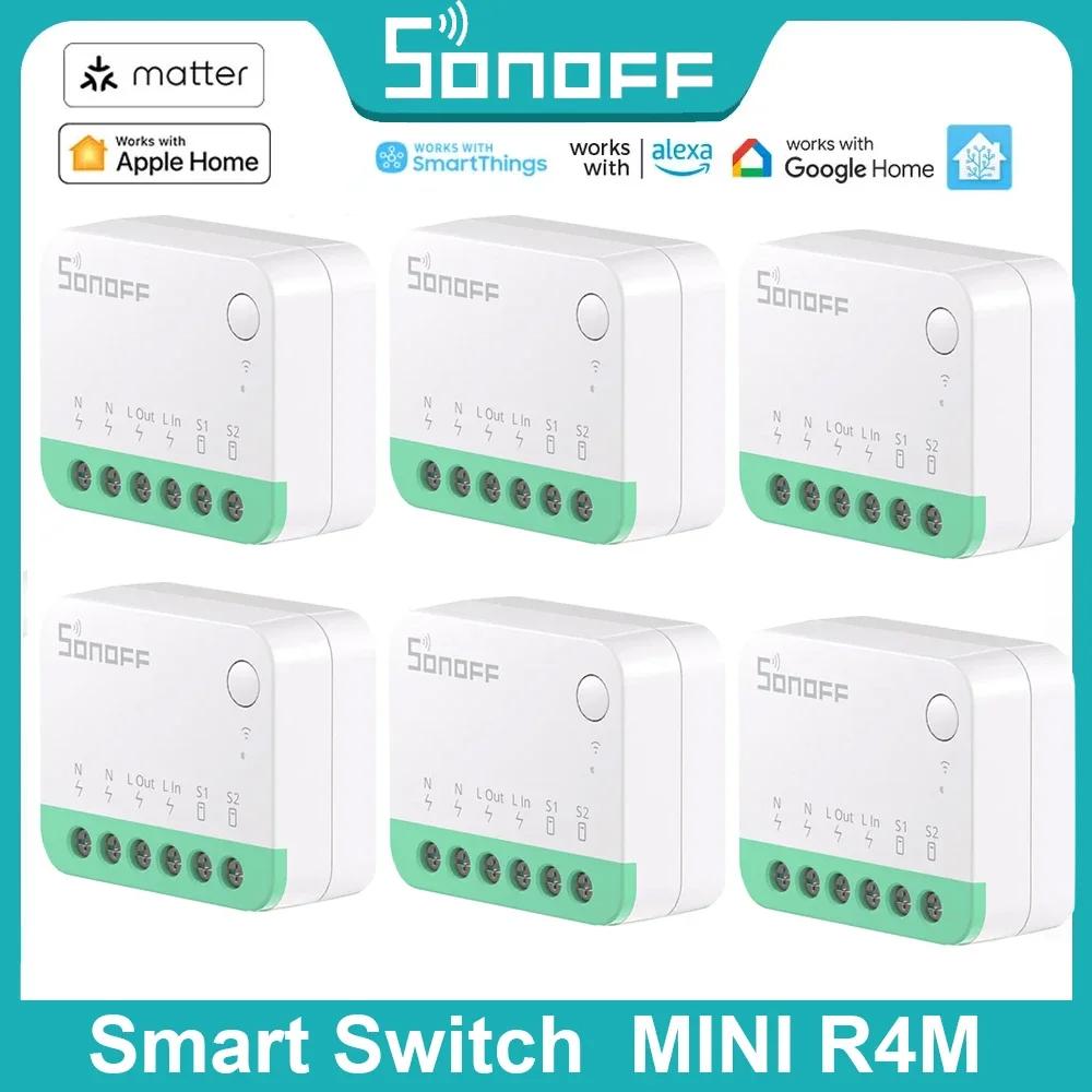 SONOFF MINIR4M Matter Extreme WiFi Ʈ ġ, и   ܱ, eWeLink  , Alexa Google Home Smartthings